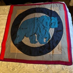 PER TE BY KRIZIA Vintage Multicolor 100% Silk Bear Scarf